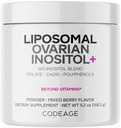 Codeage Liposomal Ovarian Inositol Powder - Myo-Inositol & D-Chiro-Inositol 40:1 Blend, Folate 5-MTHF, CoQ10, Pomegranate & Wild Blueberry - Alimentazione 2-Month - Aroma di bacche miste - Non-GMO, 60 Servings