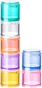 Stackable Pill Organizer, 7-Days Travel Pill Case, Pill Box per tasca, Portable Medicine Vitamin Container Holder Medium Rainbow