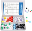 Swpeet 92 Pcs Chemistry Modello molecolare Student and Teacher Set, Modello molecolare Set per Chimica Inorganica & Organica - 52 Atoms & 37 Bonds & 3 Orbitals
