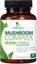 Mushroom Brain Supplemento 1330 mg - 10 in 1 Complesso di funghi ad alta resistenza con Lions Mane, Tail Turchia, Reishi, Cordyceps, Chaga & Brain Nootropic Complex per la memoria & Focus Support - 60 capsule