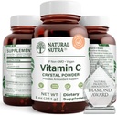 Nutra Pure Vitamina C polvere di cristallo da acido ascorbico, Boost Immunity, mantenere il supplemento di resistenza capillare, aumenta l'assorbimento di ferro, non OGM, diserbante, pesticida, soia Free, 8 Oz