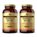 Solgar Triple Strength Omega 3 950 mg - 100 Softgels, Confezione da 2 - Supporta Joint & Skin Health - Non OGM, Gluten Free, Dairy Free - 200 Total Servings