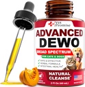 Natural Cat & Dog Intestinal Defense - Herbal Broad Spectrum Cleanser - Aiuta a rimuovere i parassiti e le tossine - Supplemento di farmaci liquidi per Puppies & Kittens – Supporto UTI - Made in USA
