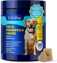 Probiotici per Cani - Probiotici per Gut, Immune & Skin Health - 6 miliardi di CFU, 180 Soft Chews, Salmon & Blueberry Flavor - con Prebiotici e enzimi digestivi
