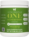 VitaHustle ONE Superfood Super Greens Polvere con Prebiotici + Probiotici, Ridurre Bloating, Detox, Gut Health, Spirulina, Chlorella, Enzimi digestivi (Berry Flavor, 25 Servings)