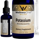 BenessereOne Ionic Potassium Supplement - Potassium Chloride Drops for Fast Absorption - Boost Immune System & Muscle Function - USA Tested, Vegan, Non-OGM, Gluten Free, Unflavored, 1.67 fl oz