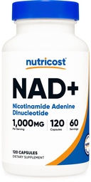 Nutricost NAD+ Supplemento 1.000mg per Serving, 120 Capsule (Nicotinamide Adenine Dinucleotide) - 60 Serve, Senza Glutine, Vegan