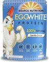 TradeKing 1 lb Egg White Protein Powder by Source Nutrition - 25 Grammi Protein, Costruisci il muscolo magro, Latticini Free - Vanilla Cream