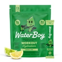 Idratazione di allenamento di Waterboy | 2,960mg Zucchero gratis Electrolyte Powder Packets | L-Glutamine + Vitamine | No Sugar, Tutto naturale, Gluten Free | 15 Bevande Stick Mixs (Lime di lemone)