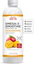 AS-IS Semplicemente 16 fl oz (31 Serve) | Omega-3 Smoothie da Fish Oil | promuove la salute del cuore e del cervello | Latticini & Sugar Free | Natural Mango Flavor