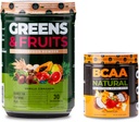 Nutrologia Greens & Fruits Powder-Naturally Sourced Superfood, Vanilla Cinnamon (30 Serve) BCAA naturale, vegetale a base di polvere BCAA, aroma di cocco arancione (30 Serve)