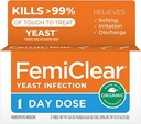 FemiClear 1-Day Dose lievito | Yeast Infection Relief | Soluzione omeopatica per la salute femminile | 0.25oz Ointment di infezione del lievito, 1 applicatore e 0.5oz Unguento