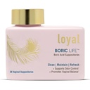 Loyal Boric Life - Boric Acid Vaginal Suppositories - 600mg - Supporta il controllo dell'odore - Promuove l'equilibrio vaginale - Soothes Discomfort - Made in USA - 30 Count