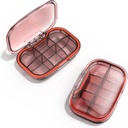 6 scatola di viaggio di comparazione, contenitore di pillole dell'organizzatore di moisture Proof Pill Case, piccola scatola di pedaggio per borsa da tasca, scatola di vitamina di medicina portatile quotidiana, scatola di olio di pesce, scatola di supplemento (arancione)
