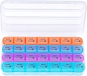 Organizzatore mensile Zoksi 28 giorno 1 tempo al giorno, grande organizzatore di scatole di pillole di 4 settimane, caso di pillole di polvere di un mese, organizzatore di medicina di viaggio mensile, contenitore di pillole portatile per vitamine e medaglie