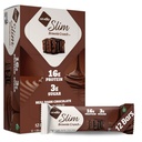NuGo Slim Dark Chocolate Brownie Crunch, 16g Protein Bar, Senza glutine, Non OGM, Kosher, Keto Friendly, Carb basso, 12 Conte
