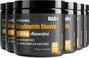 NAD Supplemento - NAD+ con Nicotinamide Riboside (NR) e Resveratrolo Quercetin 900mg Pure Organic NAD Plus per la riparazione cellulare Funzione sana del cervello di invecchiamento, 80 capsule (pacchetto di 6)