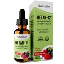 NaturalSlim Liquid B12 Vitamine con Vitamina D - Metab-12 Methylcobalamin 2500 mcg B12 Gocce sublinguali per Metabolismo, Energia e supporto immunitario - Berry Flavor 1 fl oz