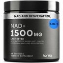 Toniiq NAD+ Supplemento 1500mg - Integratore NAD ultra ad alta resistenza con ingredienti clinicamente studiati con RiaGev-WSTM brevettato, Resveratrolo e Niacin - 60 capsule