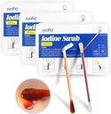 Povidone Iodio Swabs - 150 Sticks Sterile Iodio Swabsticks, Snob in cotone a colpo singolo, Soluzione riempita per la pulizia dei tessuti, Primo soccorso, Viaggi