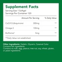 Integratori, Ubiquinone CoQ10 (Coenzima Q10) 300 mg, BioPerine (5mg) | Supporta la salute del cuore, l'energia e l'assorbimento (1 Bottiglia-120 Softgels-2mo Supply) | EPA & DHA | Non OGM, senza glutine