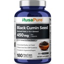 NusaPure pieno spettro nero Cumin Seed 10:1 estratto, 450 mg Equivalente a 4.500mg 180 polvere di verdure Caps Non-GMO, Vegan Non-Oily
