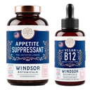 WINDSOR BOTANICALS Appetite Suppressant per la perdita di peso e Vegan B12 Liquid Bundle