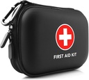 Mini kit di pronto soccorso, 100 pezzi Water-Resistant Hard Shell Case piccolo - Perfetto per viaggi, all'aperto, casa, ufficio, campeggio, escursionismo, auto (nero)