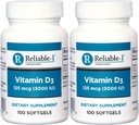 Vitamina D3 ad alta potenza 5000 IU 100 Softgels per confezione bottiglia di 2