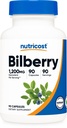 Nutricost Bilberry Capsules 1200mg Equivalente (90 Capsule Vegetariani) - Gluten Free e Non OGM