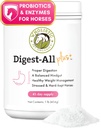Wholistic Pet Organics Digest-All Plus: polvere di probiotici di cavallo - 1 Lb - Probiotici e prebiotici equini con enzimi digestivi - Supplementi digestivi per gas, costipazione e salute del fegato