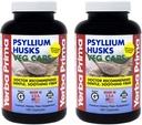 Yerba Prima Psyllium Husks Veg Caps - 180 Count (2 Pack) (625mg) - Vegan, Non OGM, Gluten Free, Colon Cleanser, Daily Fiber Supplement for Gut Health & Regularity