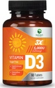 Vitamina D3 5000iu (125 mcg) Supporto per la salute immunitaria - Integratore alimentare di vitamina D ad alta potenza per ossa, denti, muscolo - VIT D della natura, vegano, senza glutine, aroma di lampone - 60 compresse masticabili