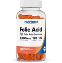 Acido folico di Nutricost (Vitamina B9) Gummie vegetariane (120 Gummies, 1 mg di acido folico per porzione) - Supplemento per uomini e donne