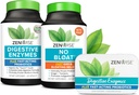 Zenwise Health Bliss Bundle Digestive Enzymes + No Bloat + Free Travel Tin - Pre e Post Meal Digestive Routine con enzimi e probiotici per Digestione