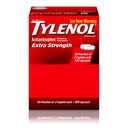 Capelli di acetaminofene ad alta resistenza Tylenol, 500 mg, Riduttore di dolore e febbre per mal di testa, Backache, Toothache, Crampe mestruali & Dolore, Imballaggio di viaggio, 2-Caplet Pouches, 50 Conte