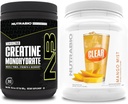 NutraBio Creatina monoidrato, non aromatizzato, (300 g) e Isolato di proteine di siero chiaro, (Mango Mist) Supplemento Bundle – Energia muscolare, Crescita massima, Recupero e Forza