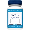 La vitamina Shoppe Biotin 1.000MCG, il supporto al metabolismo nutriente per i capelli vibranti sani, la pelle sana e le unghie forti, la produzione di energia (120 capsule)
