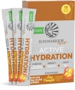 Polvere di idratazione del sole Pacchetti di elettrolita polvere B12 Elderberry | Ananas succosa aromatizzata 18 Stick Packs 126g Pouch | Zucchero vegano e vegetale
