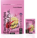 PolvereVitamina Elettroliti Polvere Plus, Keto, Limonata di lampone, Zucchero Libero, Potassio di 1000mg, Calcio di 120mg, Magnesio di 120mg, Non OGM, Calorie Zero, 30 Pacchetti di Idratazione