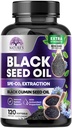 Capsule di olio di semi neri 1000mg con Thymoquinone - Pure Nigella Sativa per la salute della pelle e il supporto immunitario, olio di semi neri al 100%, estrazione sorprendente sopra il seme nero pressato a freddo - 120 Softgels