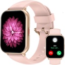 RUIMEN Smart Watches for Men Women (Answer/Make Calls, 2 Bands Incluso), 1.8" Smartwatch per iOS/Android Phones, Fitness Tracker Heart Rate/Sleep Monitor Digital Watch Impermeabile Rosa