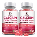 (2 Pack) Citrato di calcio 1200mg con vitamina D3 Integratori Gummies per le donne e gli uomini, Gummie di calcio con vitamina D3 K2, ad alto assorbimento per il muscolo Bone sano- Peach Flavor- 60 giorni di alimentazione