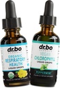 Lung Detox Respiratory Health Drops & Chlorophyll Liquid - Organic Respiratory Supplements Herbal Lung Cleanse Mullein per polmoni Supporto Bronchial - Clorophyll Drops Odor Cleanse Deodorant interno