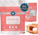 Trident Seafoods Pure Catch Wild Alaskan Fish Oil per le donne + Vitamina D3 - Omega-3 Salmon Fish Oil Supplement - EPA e DHA - 60 Count Daily Citrus Soft Gel - Joint Support, Skin e Heart Health
