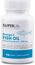 Omega-3 Fish Oil - 1000 mg Purified & Deodorized da Wild Caught Fish con acidi grassi EPA & DHA | Supporta cuore, cervello, capelli e salute della pelle | Supplemento - 90 Softgels