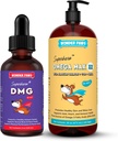 WONDER PAWS Premium DMG Liquid Plus Omega Max Fish Oil - per Dog's Immune Support, Skin, Allergies, Joint Care & Overall Health – DMG 4 once - Omega Max 16 once