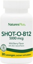 NaturesPlus Shot-O-B12-30 Lozenges, Wild Berry Flavor - 5000 mcg - Vegan, Gluten Free - 30 Serve