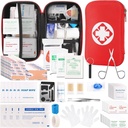 Mini kit di pronto soccorso da viaggio, Kit di emergenza con 201PCS Forniture di pronto soccorso e borsa compatta impermeabile, Kit medico di sopravvivenza per l'automobile domestica Camping Escursioni