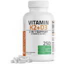 Bronson Vitamin K2 (MK7) con D3 Supplemento Non OGM Formula 5000 IU Vitamin D3 & 90 mcg K2 MK-7 Facile da ingoiare D & K Complex, 250 capsule